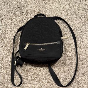 Kate Spade Black Quilted Mini Backpack